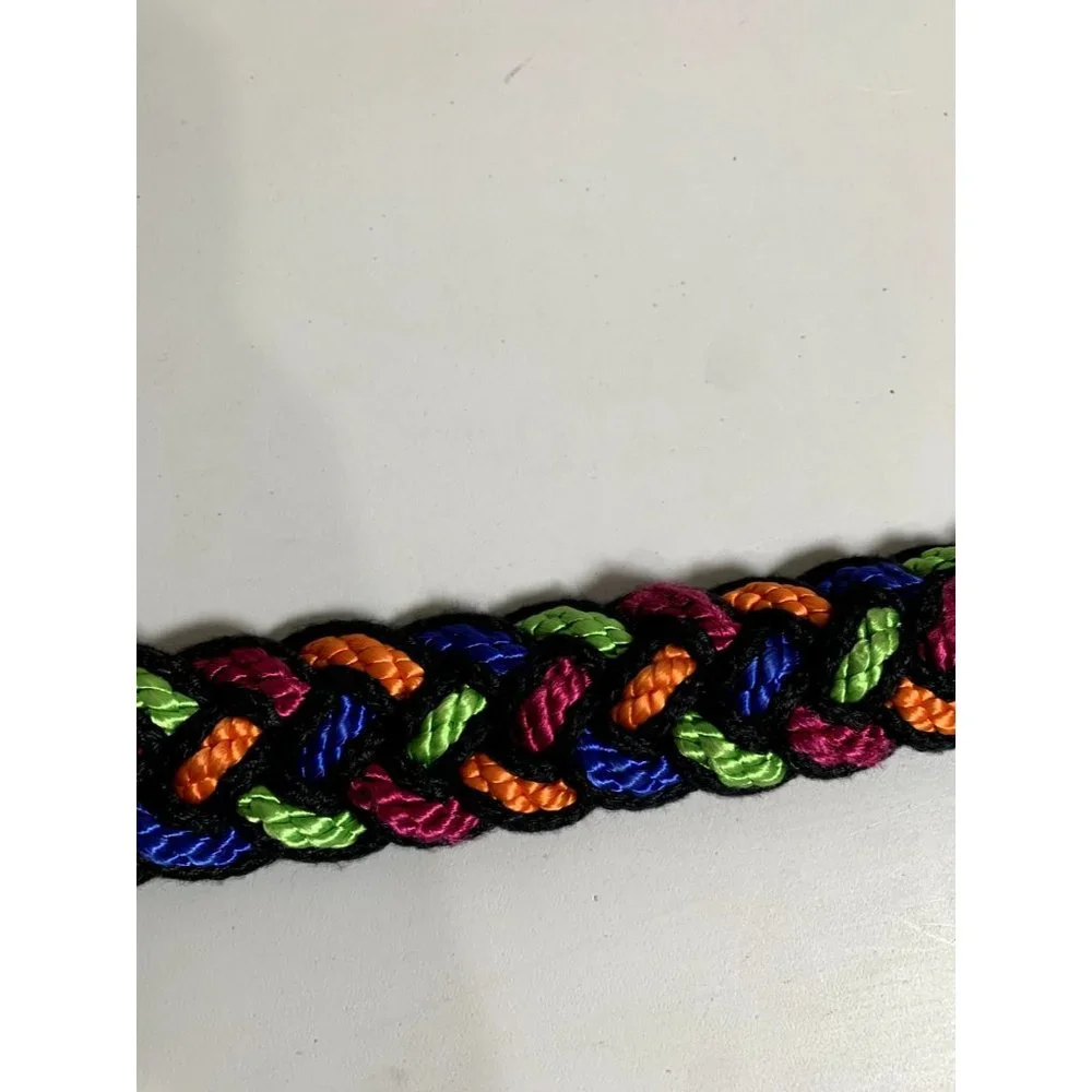 Vintage Statement Belt‎ Braided Womens Colorful 90s Strap Waist Retro